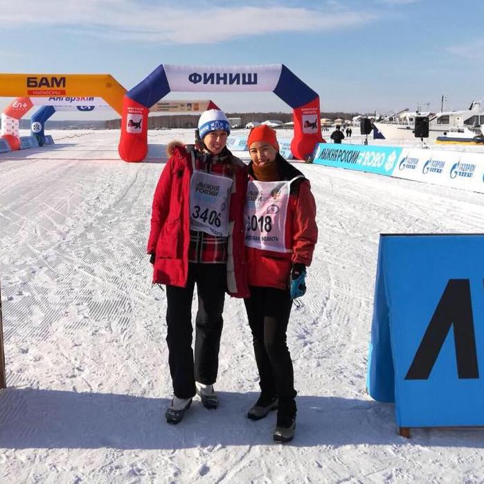 Сотрудники Научного центра на ежегодной лыжной гонке "Лыжня России 2020" 